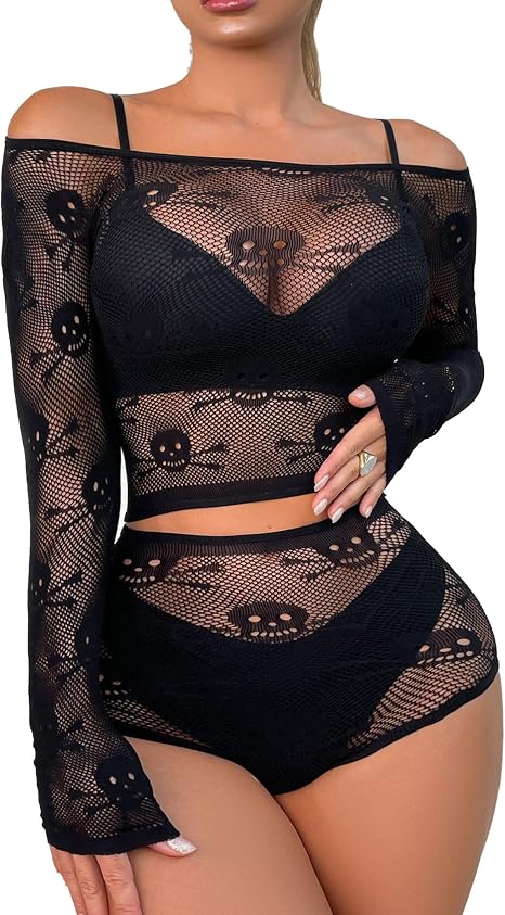 XIUSEMY Lingerie Set for Women Top and Panty for Halloween