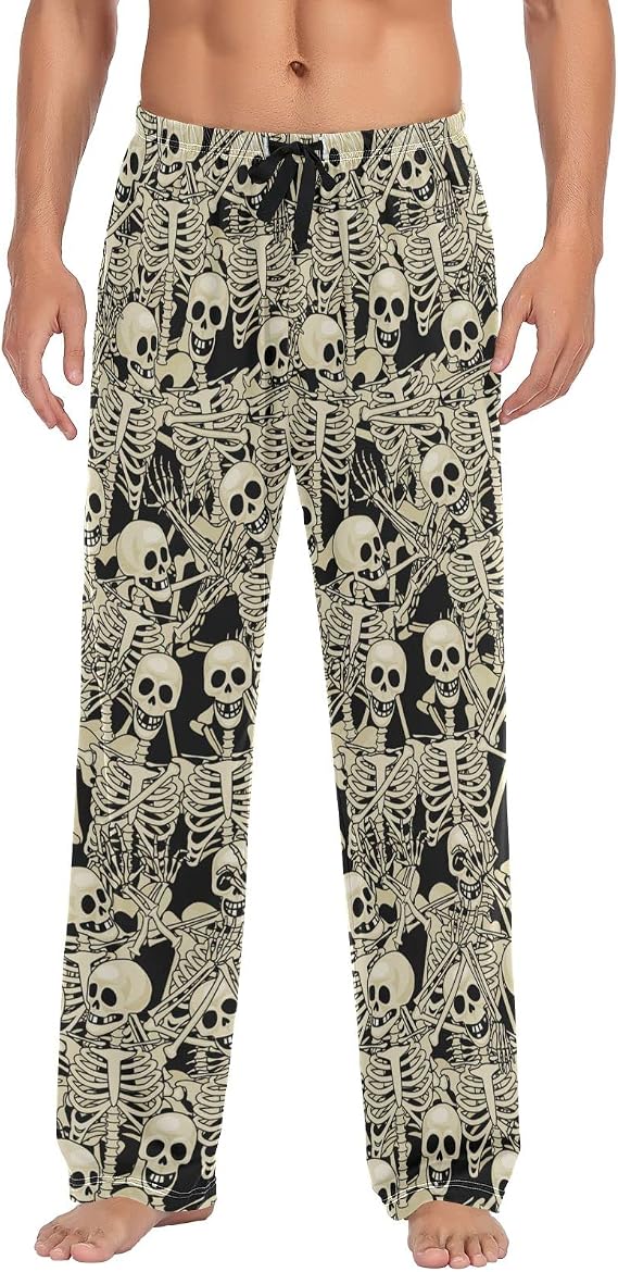 Funny Duck Pattern Men's Pajama Pants Sleepwear Lounge Pajama Bottoms - skull pajamas