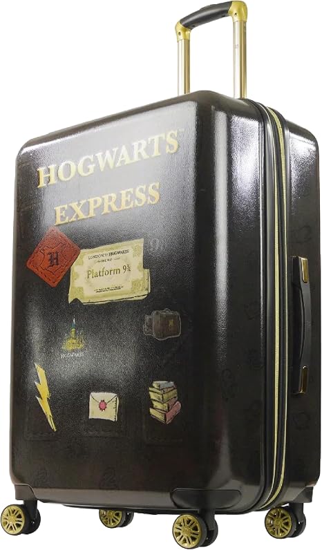 FUL Harry Potter 29 Inch Rolling Luggage, Hogwarts Express Hardshell Suitcase with Spinner Wheels, Black - skull suitcase