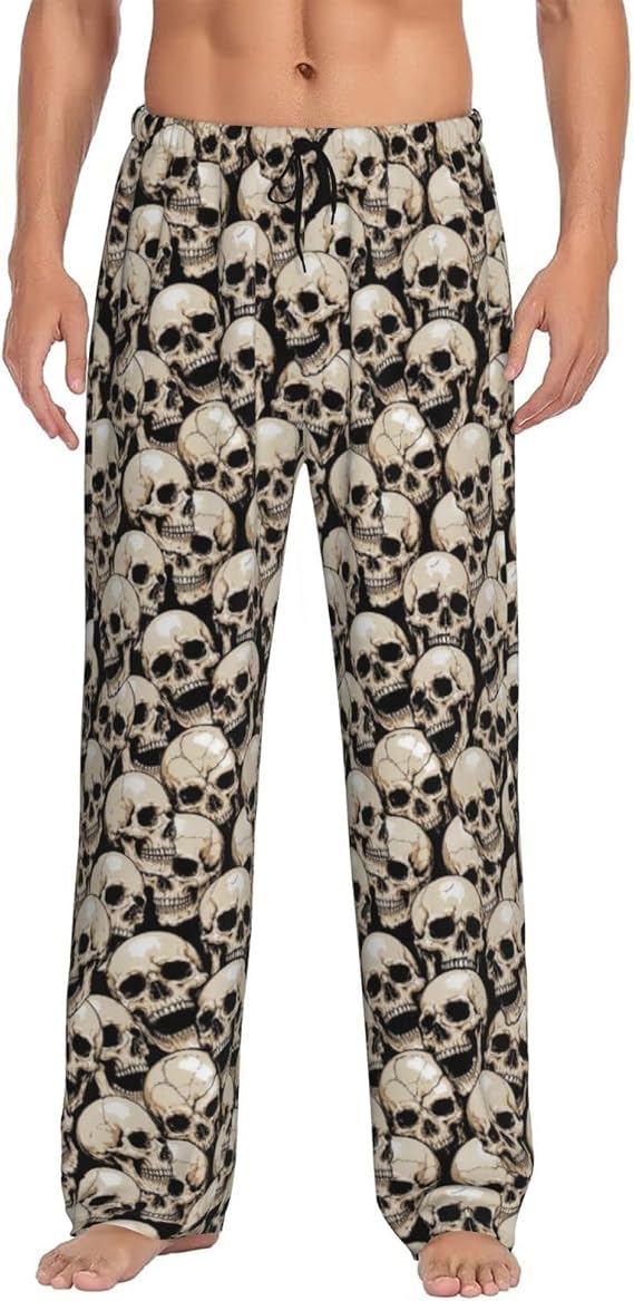 Men's Pajama Pants Sleepwear Lounge Pj Bottoms - skull pajamas