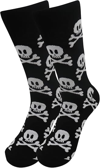 Real Sic Fun Socks for Men and Women - Cozy Cotton Dress Socks with Colorful Designs - Cool, Casual, Trippy Patterned - sugar skull costume