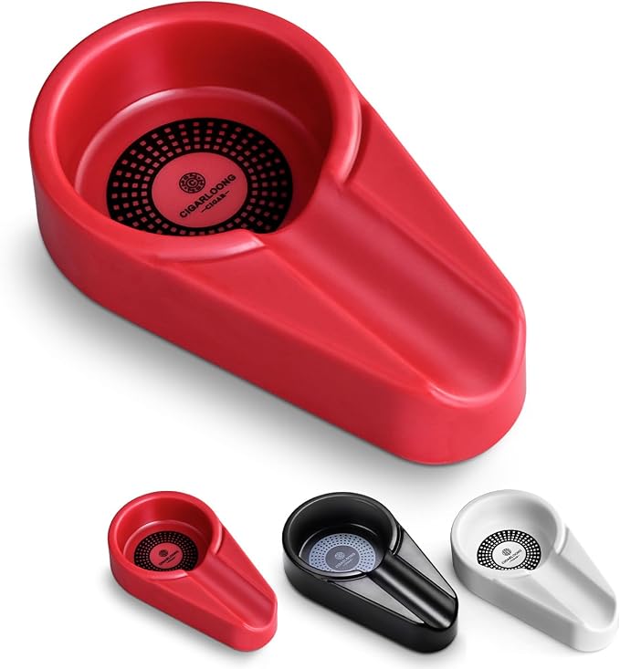 Cigar Ashtray Portable Cigarette Ash Tray for Indoor and Outdoor(Red) - skull ashtray
