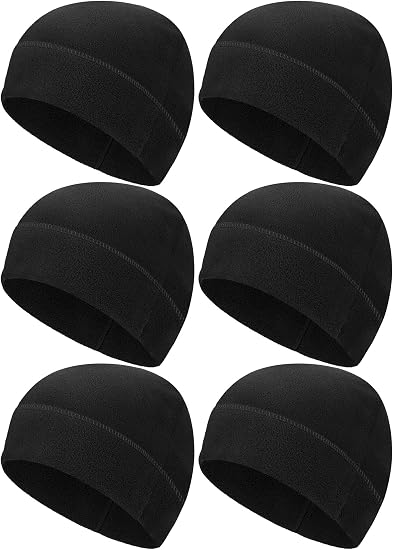 Geyoga 6 Pcs Fleece Beanie Fleece Skull Cap - skull hat
