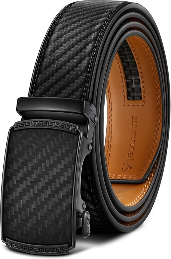 BULLIANT Men's Ratchet Leather Belt Trimmable 1 3/8“-Gift Boxed - skull wallet