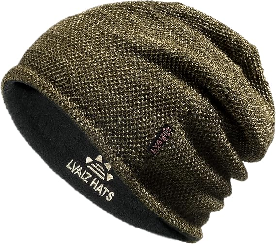 Lvaiz Winter Beanie for Men Women Warm Fleece Lined Reversible Skull Cap - skull watch