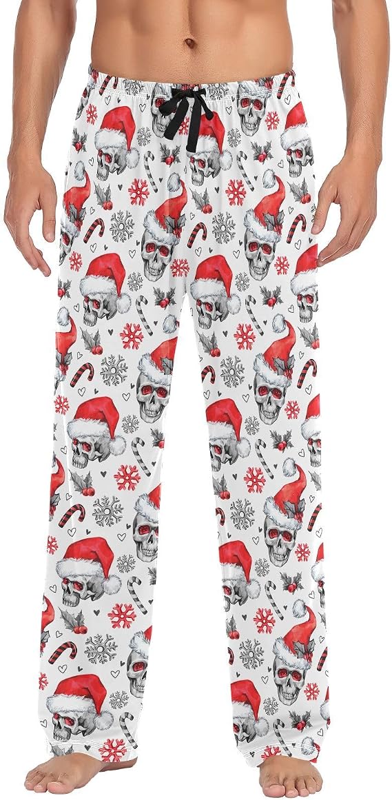 Men's Pajama Pants Soft Sleep Lounge Pjs Bottoms - skull pajamas