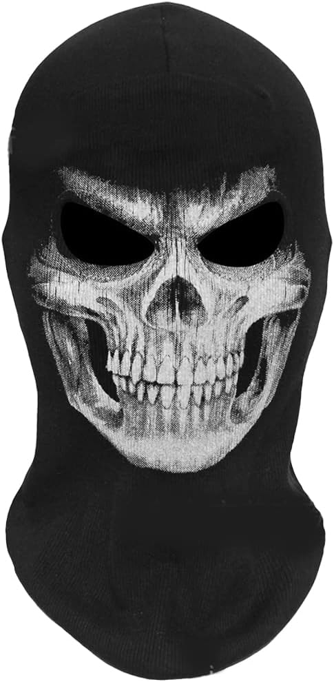 Ghost Mask Skull Balaclava Skull Ski Masks Skeleton Face Scarf Neck Gaiters for Men Motorcycle Cycling Outdoor