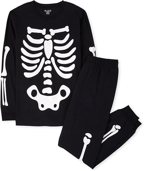 The Children's Place Family Matching Halloween and Holiday Pajama Sets, Cotton - skeleton
