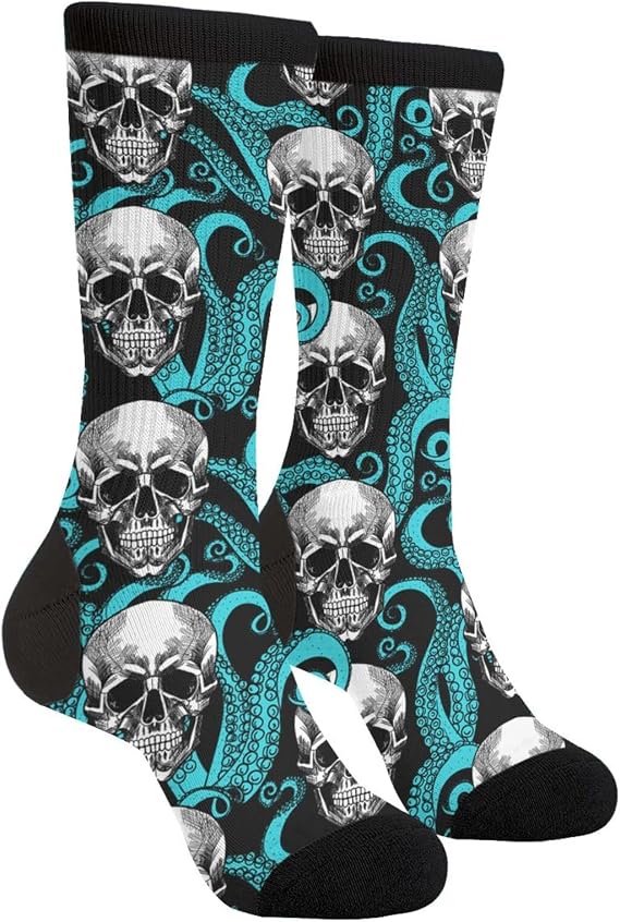 WILL BUDXEG Casual Funny Funky Novelty Fashion Comfortable Socks For Men Women Crazy Dress - sugar skull costume