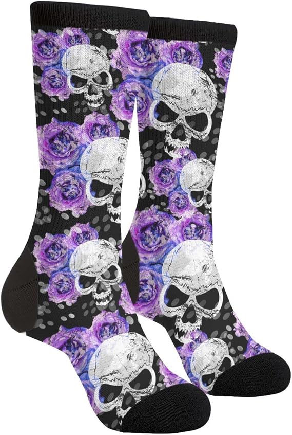 WILL BUDXEG Casual Funny Funky Novelty Fashion Comfortable Socks For Men Women Crazy Dress - sugar skull costume