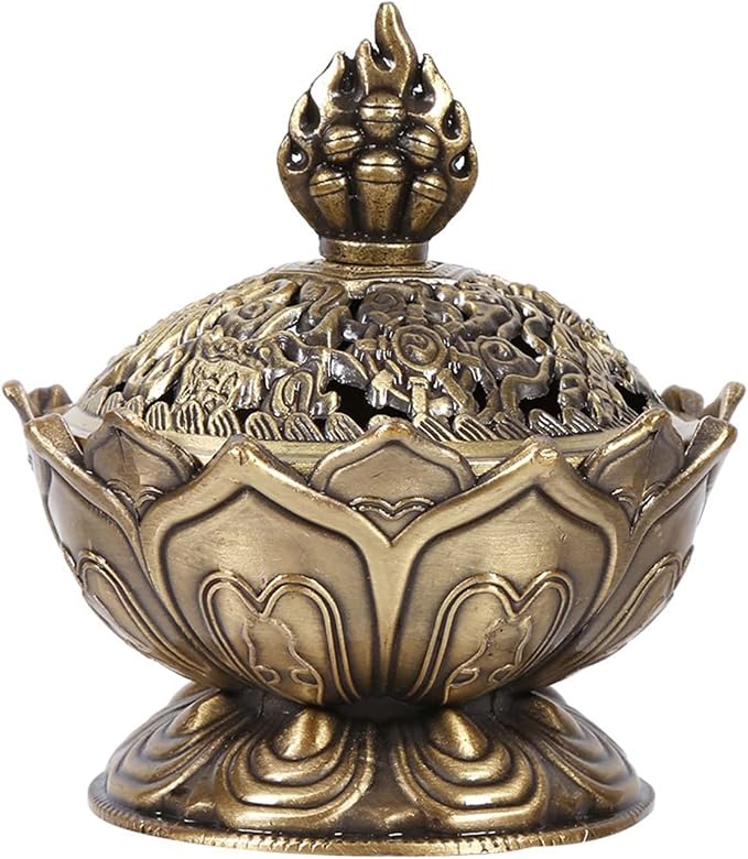 Watris Veiyi Classic Lotus Incense Burner for Stick and Cone Incense - skull incense burner