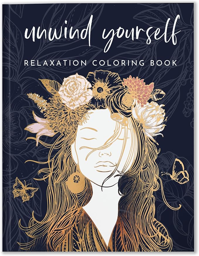 Adult Coloring Book for Women, Relaxation & Stress Relief Self-Care Prompts - sugar skull book