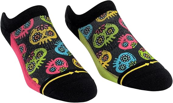 MERGE4 Walmazan Frida Sugar Skulls No Show Socks for Men and Women Colorful Ankle Socks with Moisture Wicking Soles - sugar skull boots