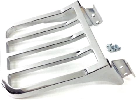 Chrome 53862-00 Harley Davidson Luggage Rack Rear Carrier Sportster 2006-2017 Dyna Softail Fatboy Fat Heritage Classic Street Bob Boy Springer Low Glide Super Wide Rider Detachable Backrest Sissy Bar - skull suitcase