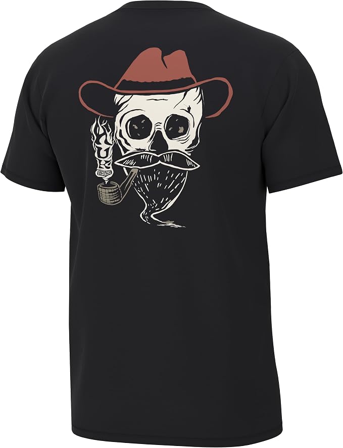 HUK Mens Performance Fishing Logo Tee, Short Sleeve T-Shirt for Men - skull tshirt