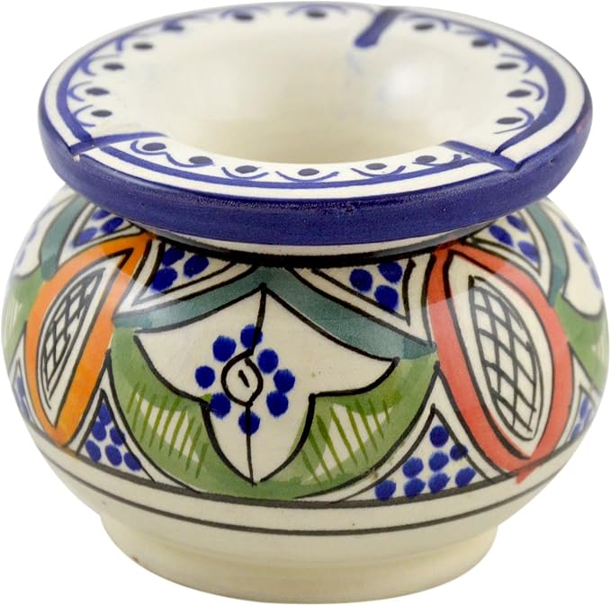 Moroccan Ceramic Ashtrays Hand Made Smokeless With Vivid Colors Patio Indoor Outdoor Decor - skull ashtray