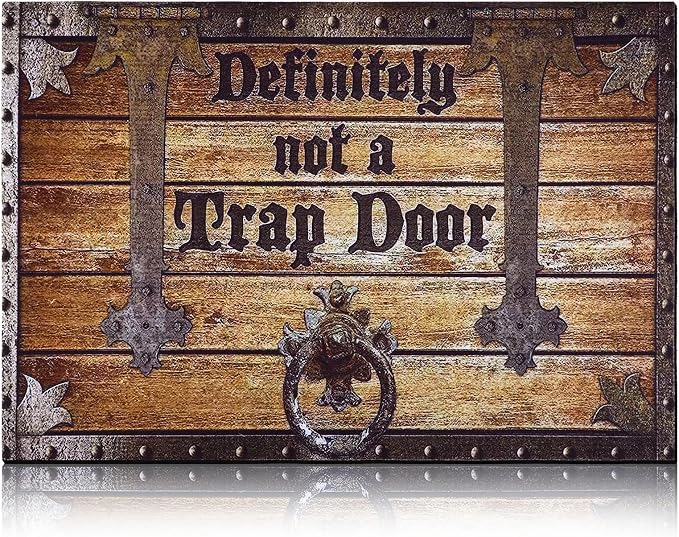 Woanger Definitely Not a Trap Door Doormat, Funny Welcome Mat 23"x16" - skull door mat