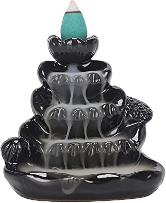 Handmade Backflow Incense Holder, Incense Burner Ornament, Ceramics Waterfall Incense Seat, Zen Decor - skull incense burner