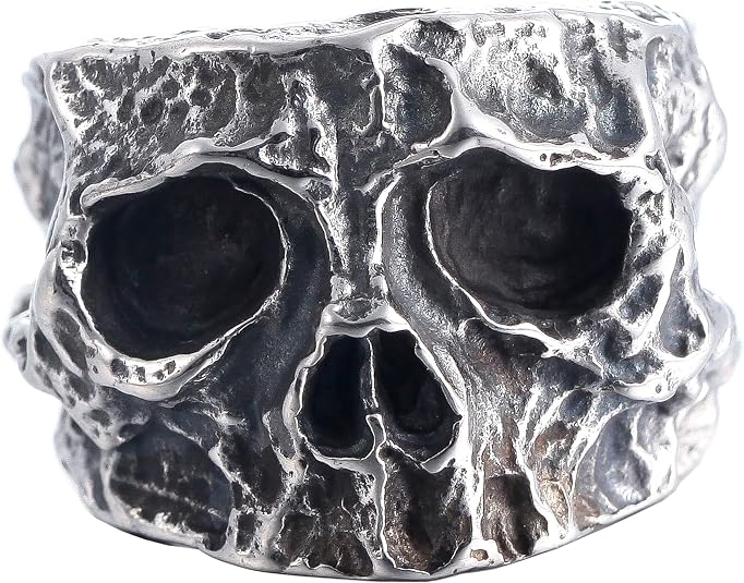 Skull Rings Stainless Steel Jewelry Edgy Chunky Death Ring for Men