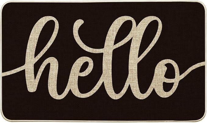 Artoid Mode Balck Hello Halloween Doormat, Home Decor Low-Profile Switch Rug Door Mat Floor Mat for Indoor Outdoor 17x29 Inch - skull floor mat