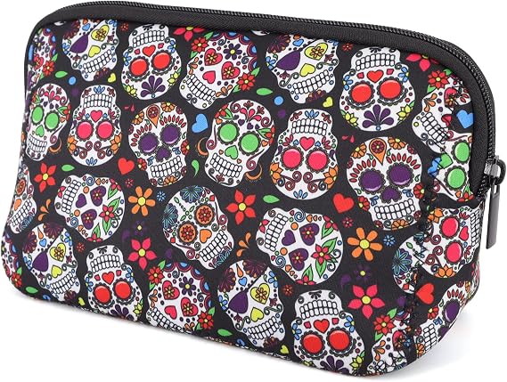 Cosmetic Bag Waterproof Neoprene Zipper Pouch Travel Portable Toiletry Makeup Bags Organizer Case for Women and Girls - sugar skull handbags for sale
