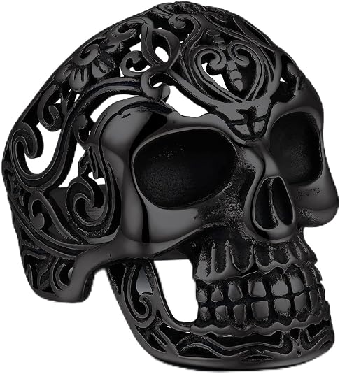 Bandmax Retro Style Stainless Steel Skull Band Ring For Men & Women - skull ring