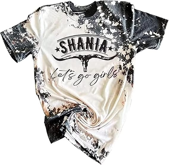 Retro Western Bull Skull Cow Hide Bleached Shirt Women Country Music Shirt Cute Cattle Skull Graphic Rodeo Cowboy Tops - skull leggings