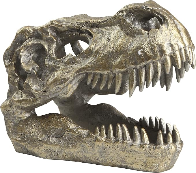 7.6'' L T-rex Skull Dinosaur Head Trophy Faux Taxidermy Statue - skull figurine