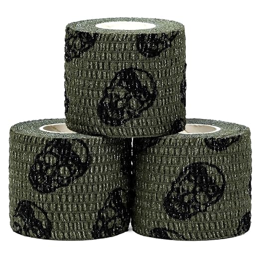 Gymreapers Hook Grip Weightlifting Tape (3 Pack) Premium Adhesive Thumb Skull Tape for Finger Protection, Powerlifting, Exercise & Cross Training - Athletic Sweat Proof Tape - skull sticker