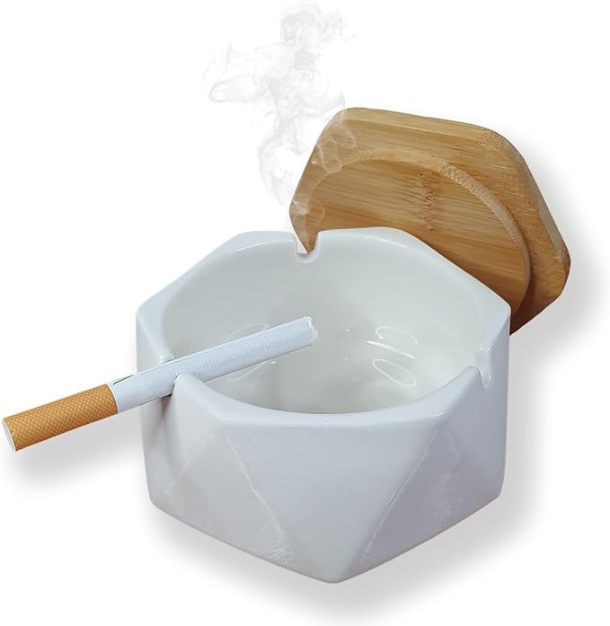 Ashtrays for Cigarettes Geometric Ash Tray - White - skull ashtray