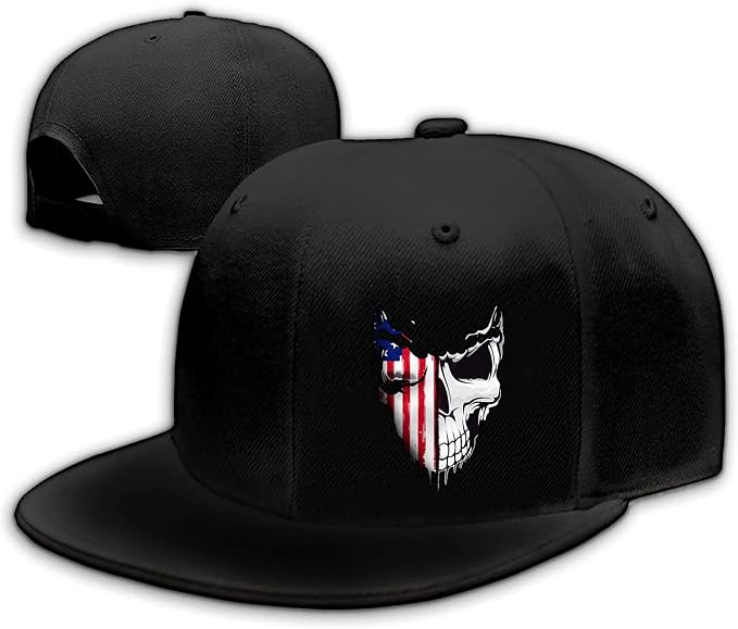 Snapback Hats for Boys Mens Snapback Hats Flat Bill Brim Women's Baseball Cap Cute Funny Hat Trucker Dad Hat - skull backpack