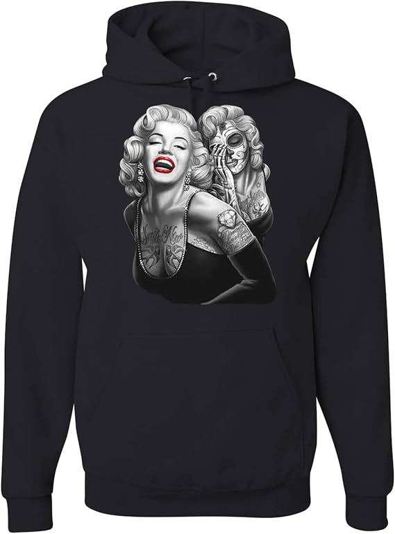 wild custom apparel Funny Tats Skeleton Face Hoodies - skull hoodie
