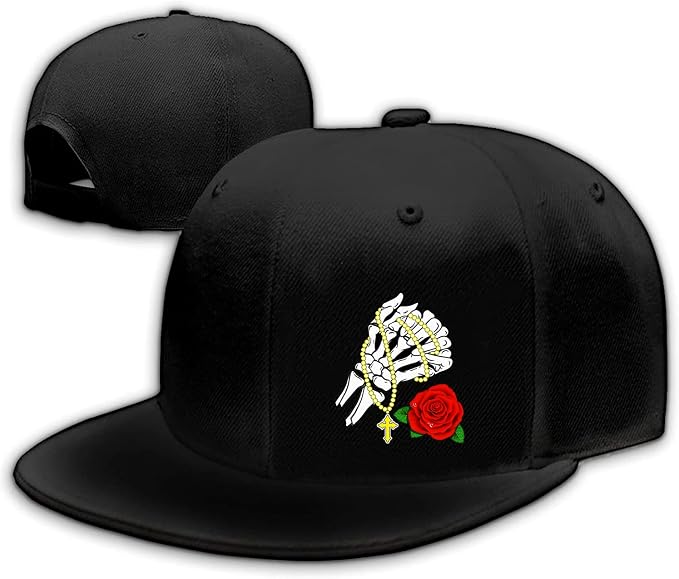 Flat Bill Brim Hat for Men Snap Backpack Men Snapback Hats Trucker Hats Adjustable Men's Baseball Caps Black - skull backpack
