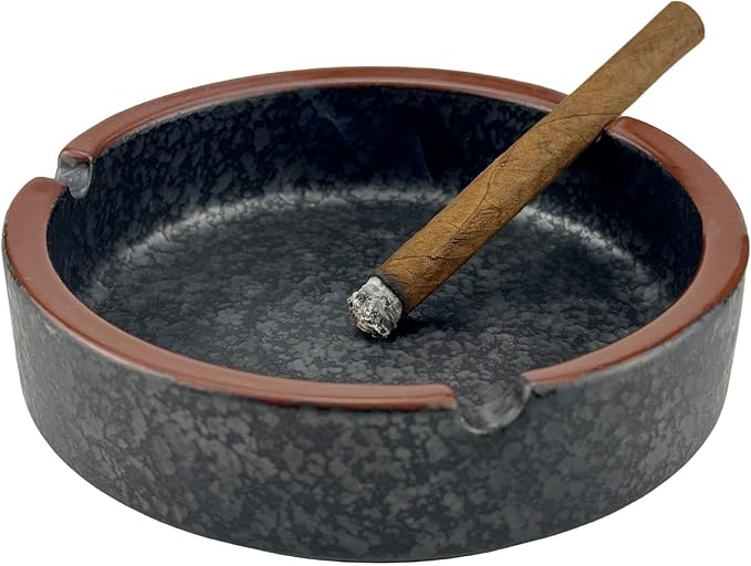 Ceramic Ashtray Stylish Lava Dazzling Black (Medium Size) - skull ashtray