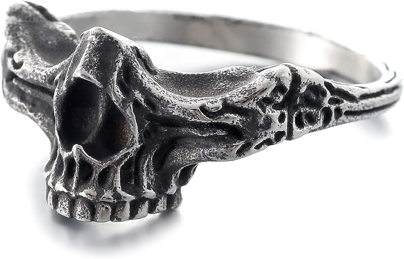 2023 Skull Ring Cool Evil Death Punk Rock Stainless Steel Rings Aly Style Jewelry