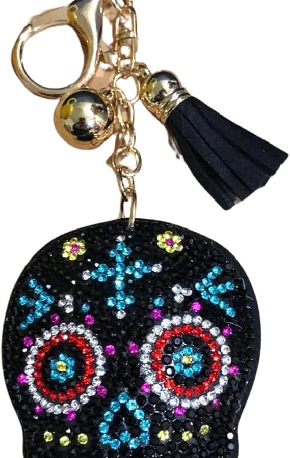 Popfizzy Rhinestone Keychains for Women and Girls, Bling Purse Charms, Birthday Gifts for Her, Backpack Accessory, Bag Charms - sugar skull handbags for sale