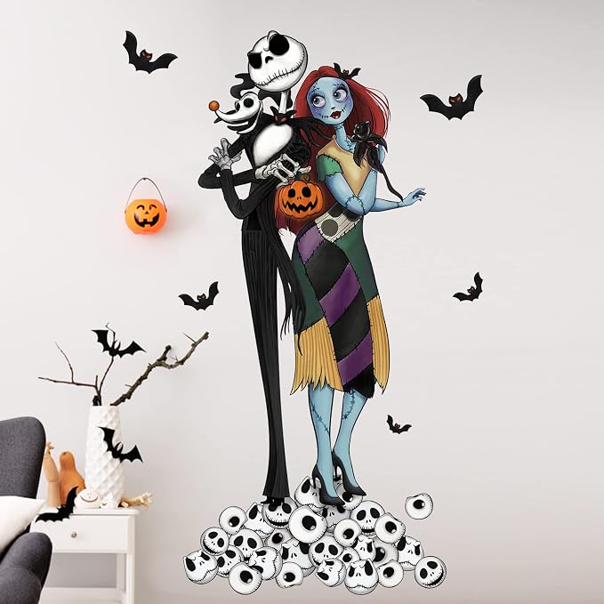 Mfault Halloween Nigh.tmare BEF.ore Christmas Wall Decals Stickers - skeleton