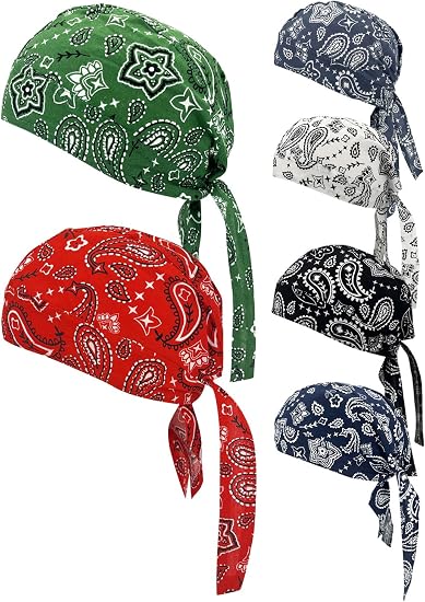 Cotton Do Rags Skull Beanie Doo Rag Chef Bandana Hat Welder Welding Sweat Skull Caps Dew Rags Helmet Liner for Men and Women - skull helmet