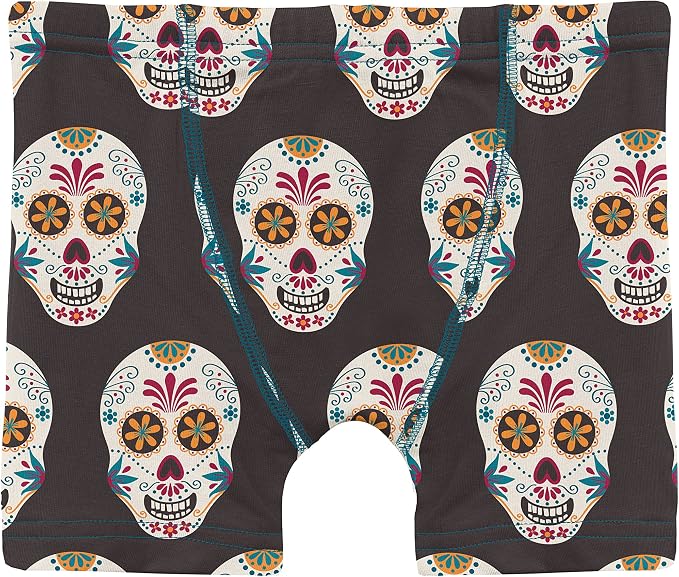 Kic Kee Pants KicKee Celebration Halloween Boy’s Boxer Briefs, Super Soft for All Day Comfort, Toddler to Big Kid Underwear - skull swimsuit