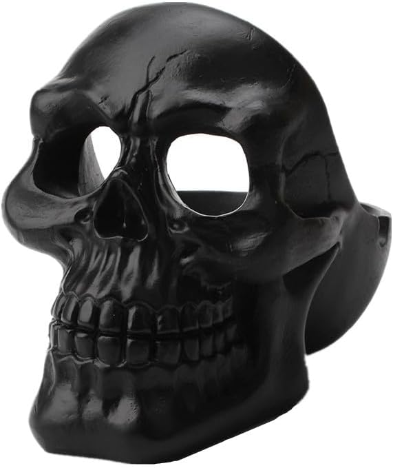 Resin Skull Ashtray Skeletons Figurine Cigarette Ashtray Home Office Bar Nightclub Party Halloween Decor (Black)