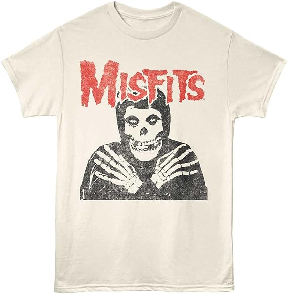 American Classics Misfits Skull Crossed Arms T Shirt Natural - skull tshirt
