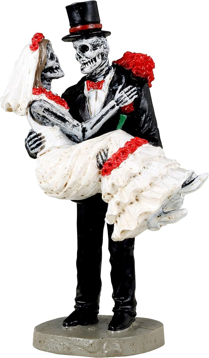 Lemax Village Collection - Spooky Town Day of The Dead Bride & Groom #32201 - skull figurine