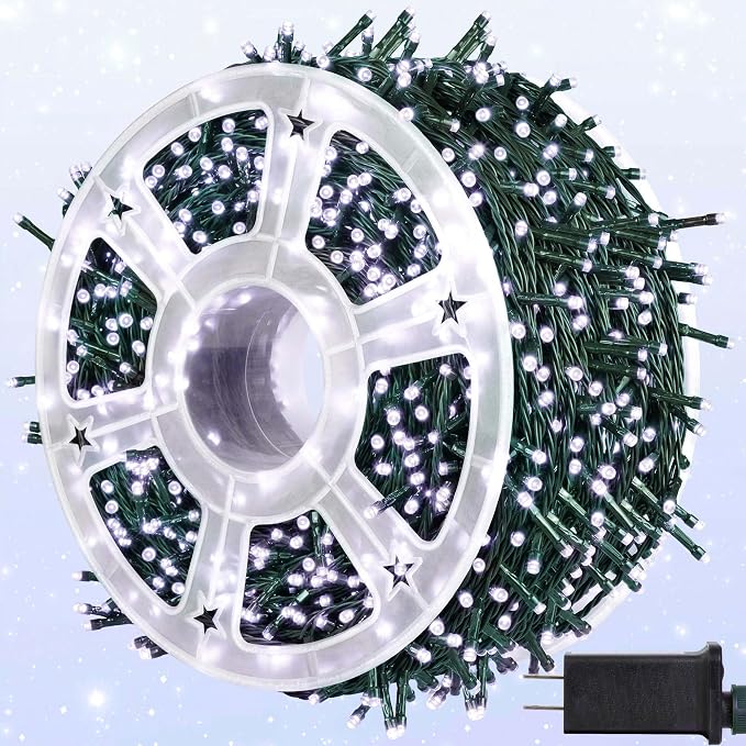 kemooie 500 LED Christmas Lights Outdoor, 164 FT String Lights with 8 Modes - string light