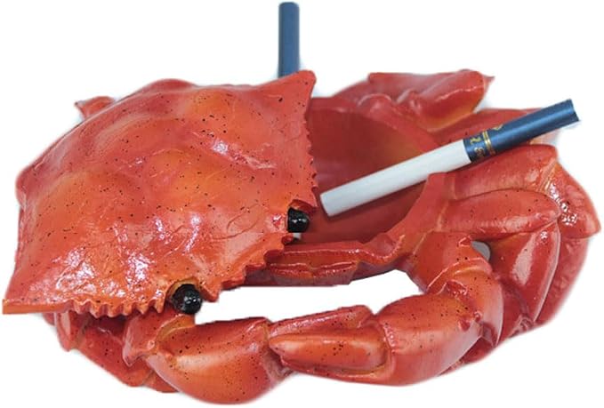 Funny Crab Ashtray - Outdoor & Indoor Cute Cigarette Ashtray for Home, Office, Porch & Patio Decorations - skull ashtray