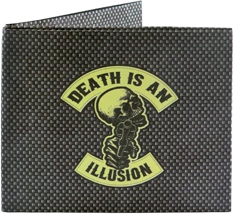 SUPERVEK Memento Mori Stoic Paper Mighty Thin Wallet for Men, RFID Blocking - skull wallet