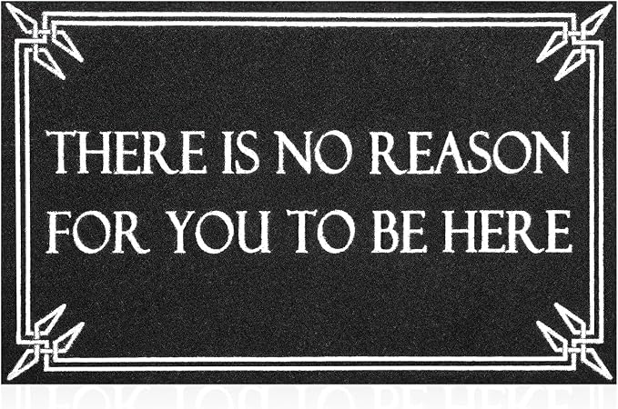 Door Mat Outdoor Indoor Welcome Black Doormats There is No Reason Front