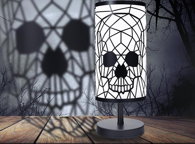 Halloween Skull Shadow Lamp Gothic Black Skeleton Face Light Touch Settings - skull lamp