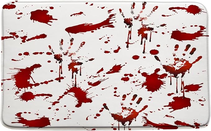 GCTNBJL Bloody Halloween Bath Mat for Bathroom,Doormat,18x30 Inch - skull toilet mat