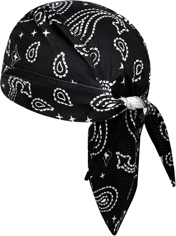Greenery-GRE Head Tie Quick Drying Cycling Cap Headband Skull Beanie Bandana Do Rags Moisture Wicking Pirate Hat Helmet Liner - skull headband
