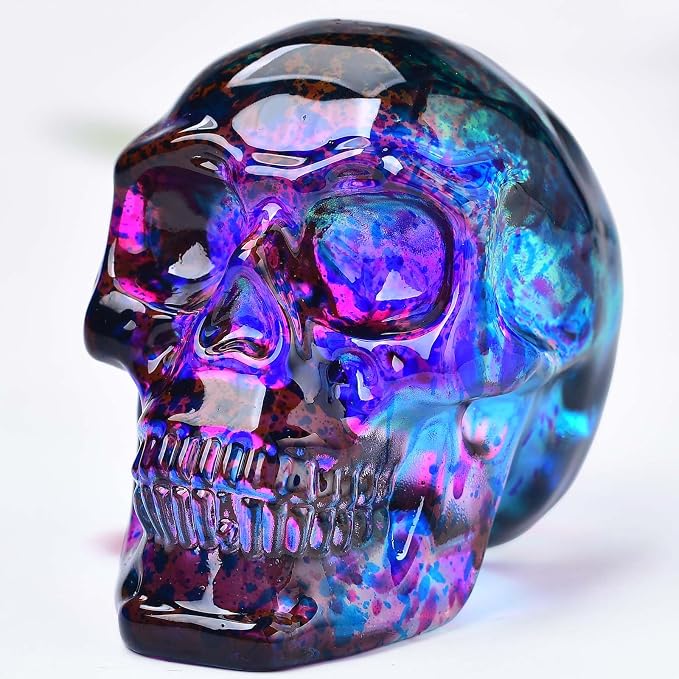 Crystal Skull Head Statue K9 Glass Skull Figurine Collectible Home Decor - skull figurine